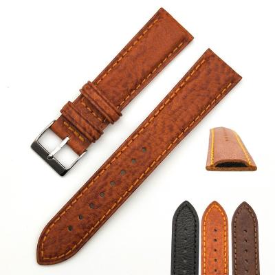 China Flexible Customize Leather Wristwatch Strap 18mm 20mm 22mm Leather Watch Band 24mm for sale