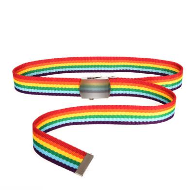 China Occasional; Freely Adjustable Cartoon Boys and Girls Belts Large Children's Slightly Seven Canvas Colors Rainbow Elastic Waistband for sale