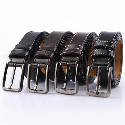 China New Arrival Casual Custom Logo High Quality Double Layer Whip Pure Genuine Leather Designer Belts Men Belts for sale