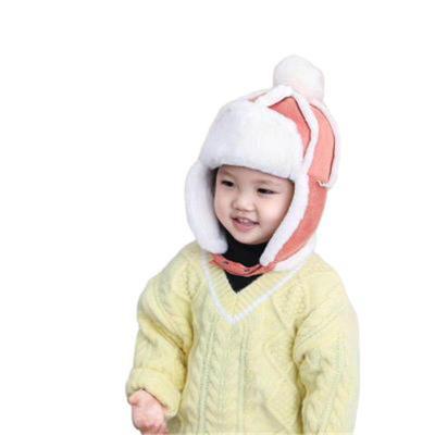 China Fashion Winter Baby COMMON Plush Thicken Infant Ear-protector Beanie Cap Toddler Toddler Hat Newborn Girl Baby Boy Pu Suede Fur Hood Hat for sale