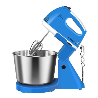 China Electric Household Stainless Steel Desktop Beater Ejector Button Egg Beater 7 Speeds Bucket Stirring Egg Beater Cream Cake Egg Cooking Beater for sale