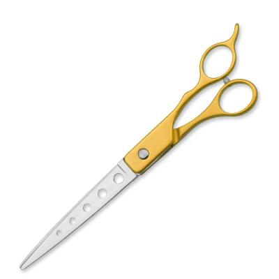 China Dogs Wholesale Japan 440C Steel Professional Aluminum Alloy Handle Pet Grooming Scissors for sale