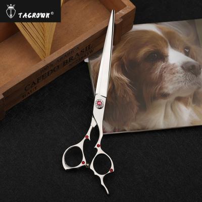 China Durable Tacrown Japan 440C High Quality Steel Pet Grooming Ruby Straight Scissors for sale