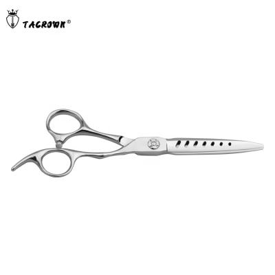 China New TACROWN Fashion 7 Hole SUS 440C Right Handed Professional Hair Scissors for sale