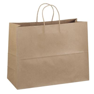 China Handmade Cheap Packaging Shoes Wholesale Paper Folding Natural Brown Shopping Bag Natural Custom Kraft Paper Bag for sale