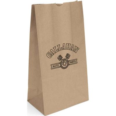 China Custom Logo Printed Brown Kraft Paper Shopping Bag Handmade Paper Takeaway Paper Bag Packaging Bread Without Handle for sale