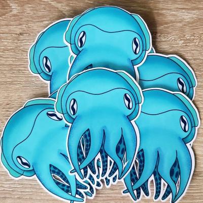 China Popular Strong Adhesive Factory Decorative Waterproof PVC Synthetic Vinyl Any Irregular Shape Your Own Design Rhino Die Cut Label Stickers for sale