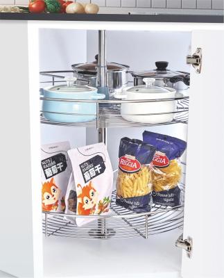 China 180/270/360 Degree Rotation Basket 360 Degree Magic Corner Basket Kitchen Storage Swivel Corner Unit Rotating Basket for sale