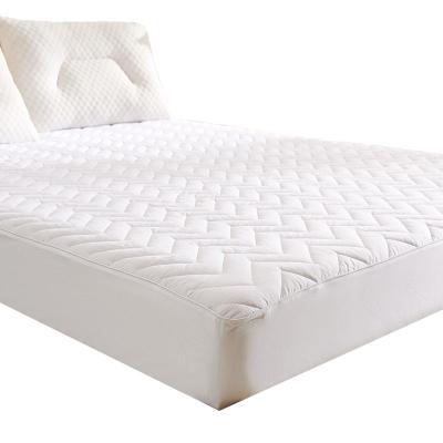 China White quilted waterproof hotel mattress pad for sale