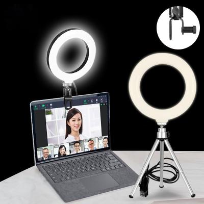 China Wholesale Color Adjustable Tempurate Photographic Beauty 4.5 Inch Selfie Led Stand Live Stream Makeup Youtube Video Ring Light Tripod Ring Light for sale