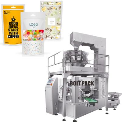 China Easy Operation Automatic Rotary Dession Seed Nut Snacks Premade Bag Package Dried Fruit Filling Packing Machine for sale