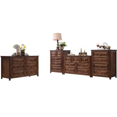 China Natural Wooden American Wood Furniture Drawers Multi-Drawer Multi-Drawer Storage Country Factory Solid Wood Chest of Drawers for sale