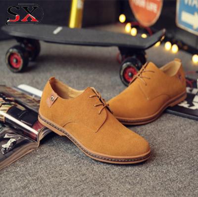 China Hot Sale Fashion Trend Men's Casual Shoes Men's Flats Lace Up Suede Male Mens Leather Shoes for sale