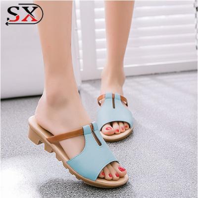 China Wholesale Female Summer Custom Made Leather Slippers Anti-Smell For Women Slippers Ladies Slippers And Non-slip Sandals for sale