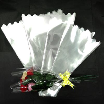 China Security 50 Rose Sleeves Flower Clear Bag Single Packaging Envelope Floral Bouquets Wrapping Florist Supplies OEM Floscular Cellophane Bag for sale