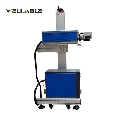 China Wellable Factory Price Conveyor Belt 30w Automated CO2 Loading Galvo Driving Laser Marking Machine For PE PPR PVC Plastic Wood Leather Metal Non for sale