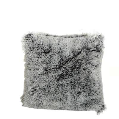 China Wholesale Portable Luxury Faux Fur Cushion Decorative Sheepskin Fur Plaid Case Cover for sale