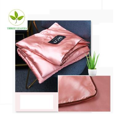 China Home Drop Shipping 3 Pcs Washing Thin Polyester Satin Silk Summer Comforter Set China Manufacturer for sale