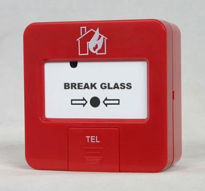 China Cutoff Red Glass Fire Alarm Manual Call Point With Fire Retardant Material PW-116 for sale