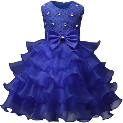 China Girls Wedding Sleeveless Princess Dress Kids Umbrella Anti-static Skirt Performance Dress Bow Sleeveless Hot Sale Umbrella Toughen Dress for sale