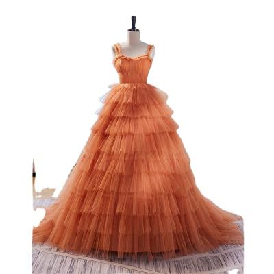 China Anti-Static Fluffy Evening Dresses Tiered Tulle Ruffles A Line Ball Gown Prom Dress Formal Dress Even for sale