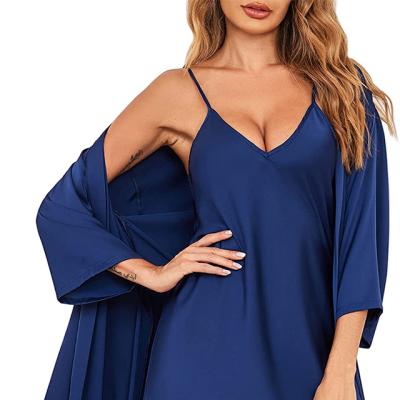 China Sale Natural Silk Long Robe Set Women Long Robes Sleepwear 100% Pure Silk Nightgown Sleepwear Luxury Warm Breathable Drees for sale