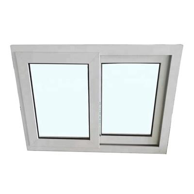 China Folding Customizable Designed Double Screen Tempered Glass Upvc Sliding Window For Apartment for sale