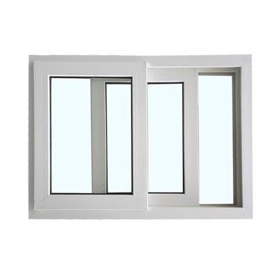 China Folding Screen Factory Price Chinese Double Hardware Brand Upvc Tempered Glass Upvc Top Sliding Window for sale