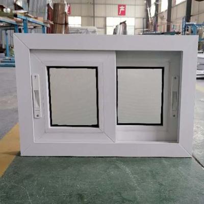 China Folding Screen Upvc Sliding Small Bathroom Window With Frosted Glass For Ventilation for sale