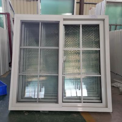 China Single Glazed Magnetic Screen UPVC PVC Frame Sliding Window Grill Modern Design With Mosquito Mesh For Residential for sale