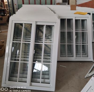 China High Quality Magnetic Screen Grill Design U PVC Double Sliding Window For Bulgaria Home for sale