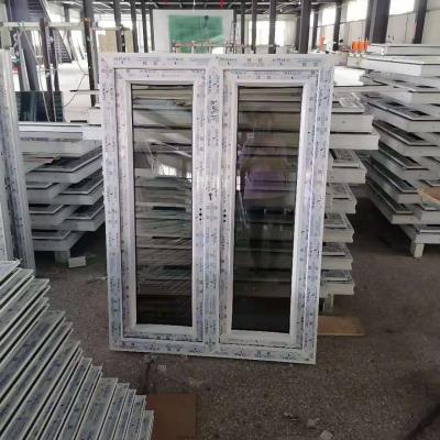 China Double Folding Screen PVC Windows Casement Hurricane PVC Impact Glass Windows With Retractable Screen for sale