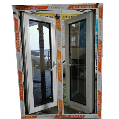 China High Quality Double Folding Screen Reasonable Prices Glazed Aluminum Window Doors Casement Windows With Reflective Glass for sale