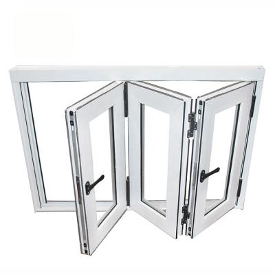 China Folding Aluminum Windows Folding Aluminum Windows Double Screen Glazed Bifold Window for sale