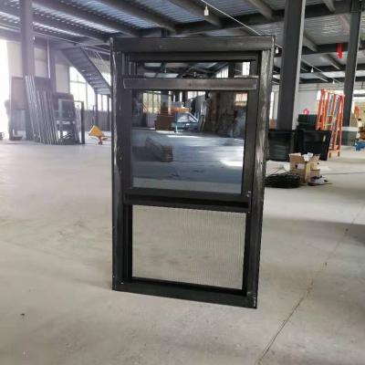 China Black Folding Screen Windows Double Hung Aluminum Windows Single Hung Vertical Sliding Windows With Double Glass for sale