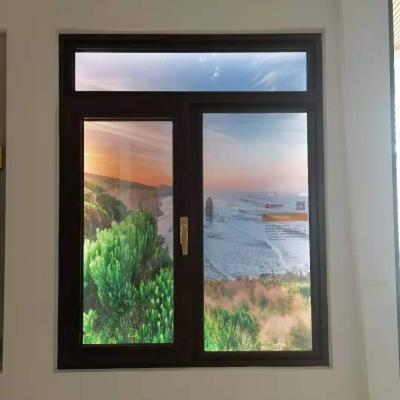 China White Magnetic Swing Window Screen Frame Aluminum Casement Window With Double Tempered Glass for sale