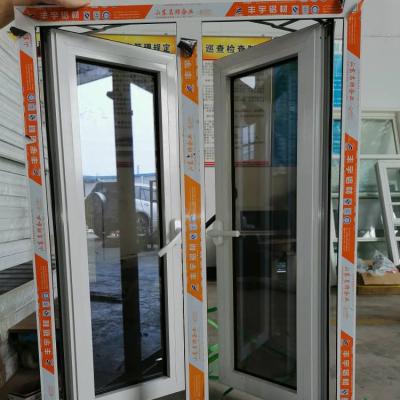 China New Aluminum Double Window / Casement Simple Design Magnetic Screen Best Price Sliding With Double Glass for sale