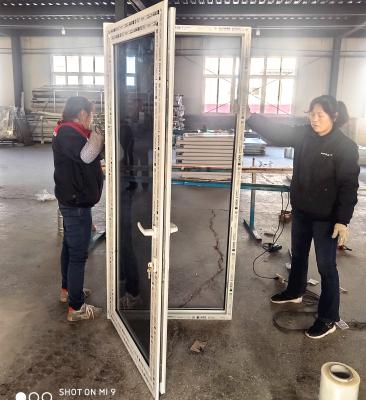 China Folding open screen swing upvc doors and windows with tempered glass for home for sale