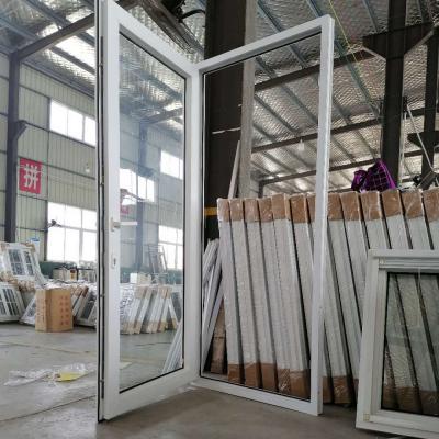 China Heat insulation patio french door upvc doors and windows price list casement door with double glass for sale