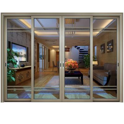 China Sound Insulation White Color Thermal Break Aluminum Frame Sliding Patio Door With Double Low-E Glass for sale