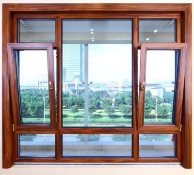 China Magnetic Luxury Aluminum Wood Cladding Windows Modern Wood Screen Window Designs for sale