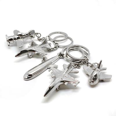 China Designer 3D Key Chain Wholesale Flat Airplane Key Ring Metal Aircraft Keychain Promotion or Giveaway Gift for sale