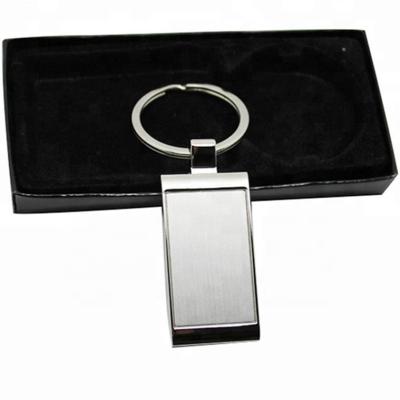 China High Quality Metal Key Chain PU Metal Sports Rectangle Sublimation Blanks Key Ring Key Chain for sale