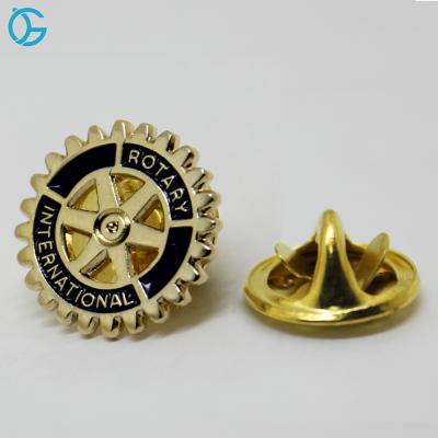 China Worldwide Custom Design Soft Enamel Plated Rotary Rotating Metal Lapel Pin Badge for sale