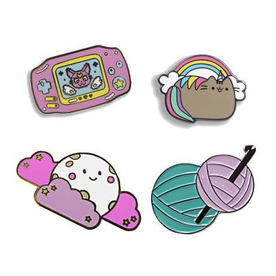 China Global Wholesale Custom Made Soft Hard Enamel Cute Cartoon Lapel Badge Pin for sale