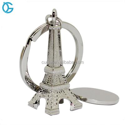 China China Promotional Custom 3D Eiffel Tower Key Chain Zinc Alloy Key Chain With Nickel Plating for sale