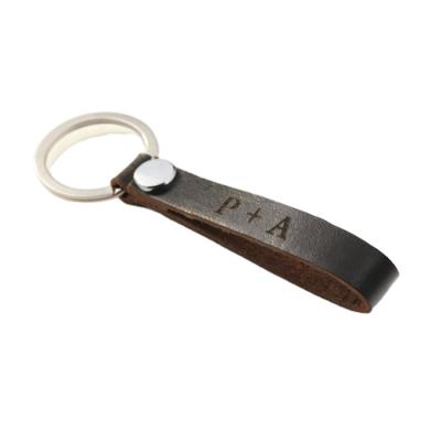 China Promotion / Souvenir Gift Blank Car Brand Leather Key Chain Engraved Leather Customized PU Leather Lanyard Keychain for sale