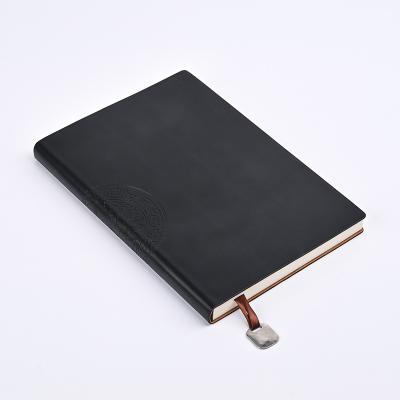 China Printed Promotional Gifts Stationary PU Planner Journal Notebooks Business A4 A5 Leather Custom Logo Printed Debossed Soft Black Diary for sale