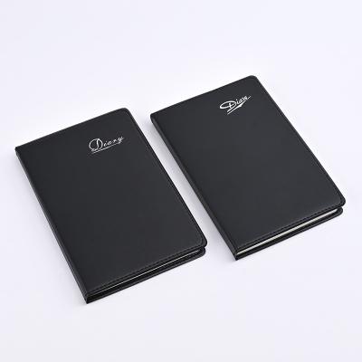 China Printed Customized LOGO Student Black Paper Notebook Cover Blank Inner Paper Notebook Diary Binding Book for sale