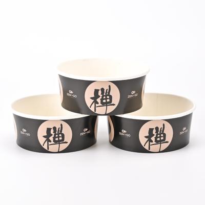 China Disposable Wholesale Custom Printed Disposable Restaurant Use Kraft Paper Noodle Soup Salad Bowl for sale